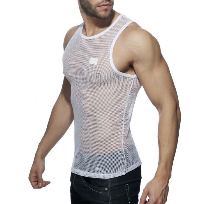 AD848 BLACK & WHITE MESH TANKTOP