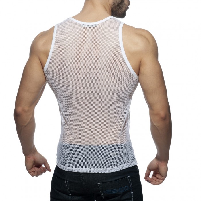 AD848 BLACK & WHITE MESH TANKTOP
