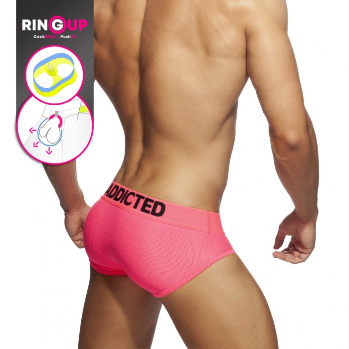 AD951 RING UP NEON MESH BRIEF