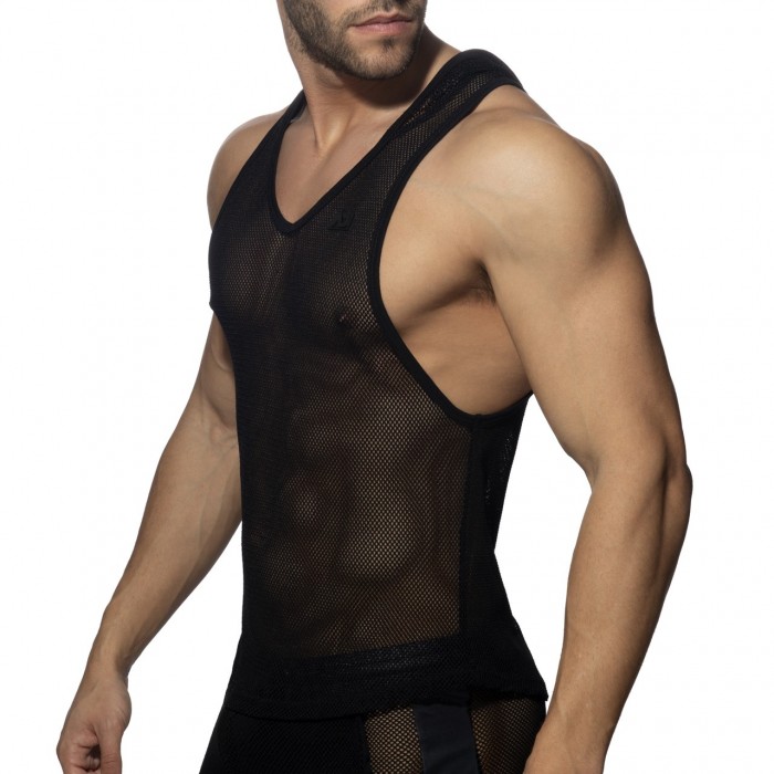 AD968 MESH SLEEVELESS HOODY