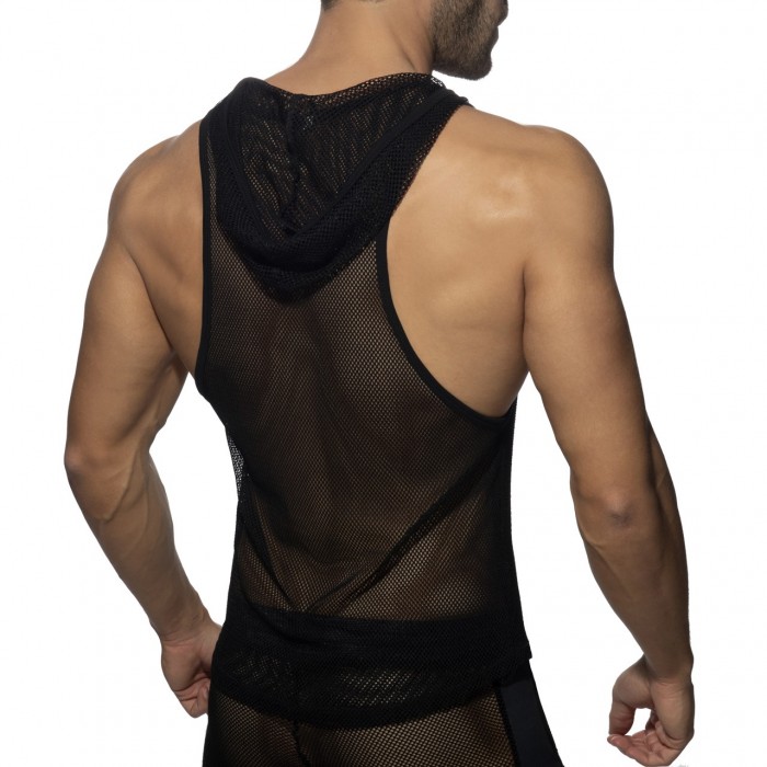 AD968 MESH SLEEVELESS HOODY
