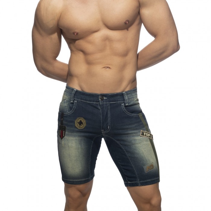 BERMUDA JEANS WITH PATCHES