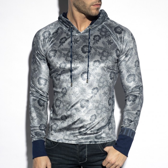 VELVET FLOWERY HOODIE