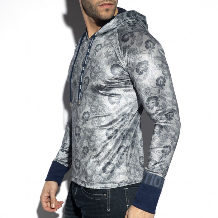 VELVET FLOWERY HOODIE