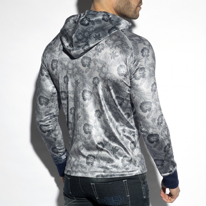 VELVET FLOWERY HOODIE