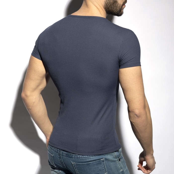 RECYCLED RIB U-NECK T-SHIRT