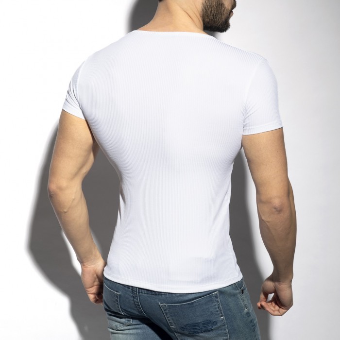 RECYCLED RIB U-NECK T-SHIRT