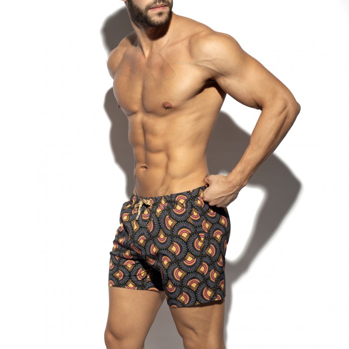 PEACOCK PRINT SWIM SHORTS