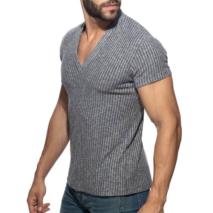 JEANS RIB KNIT POLO SHIRT