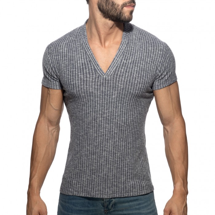 JEANS RIB KNIT POLO SHIRT