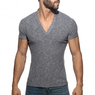 JEANS RIB KNIT POLO SHIRT