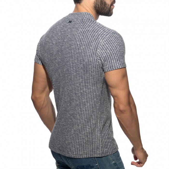 JEANS RIB KNIT POLO SHIRT