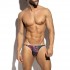 STRIPED-FLORAL BIKINI BRIEF