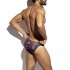 STRIPED-FLORAL BIKINI BRIEF