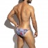 STRIPED-FLORAL BIKINI BRIEF