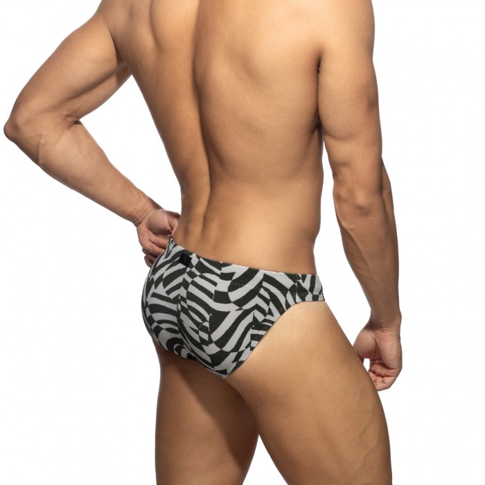 ABSTRACT TERRYCLOTH SWIM BIKINI BRIEF
