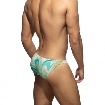 ABSTRACT TERRYCLOTH SWIM MINI BIKINI BRIEF